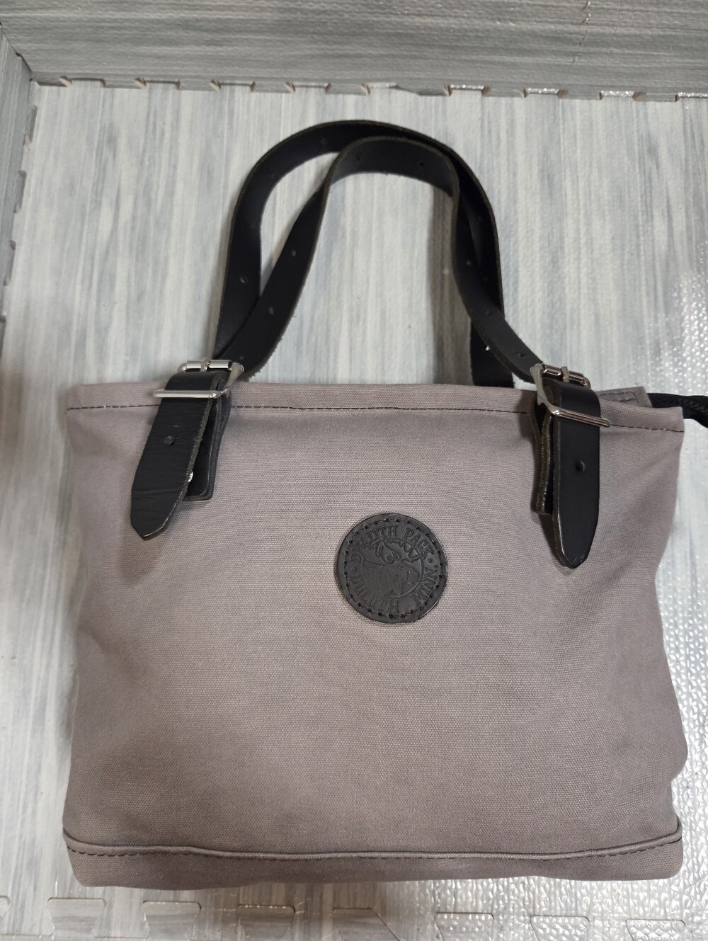 Duluth Pack Canvas & Leather Lakewalk Tote Grey Purse Bag Women’s